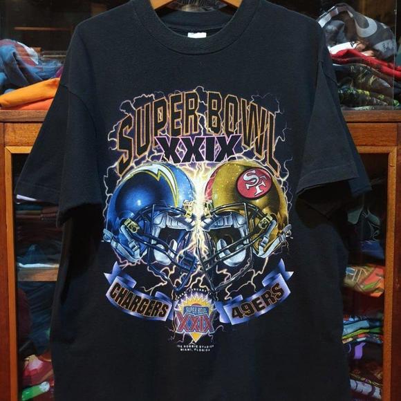 Super Bowl Xxix Chargers Vs 49Ers Fashion Tops Setss Polos O Shirt 90S - Picture 1 of 4
